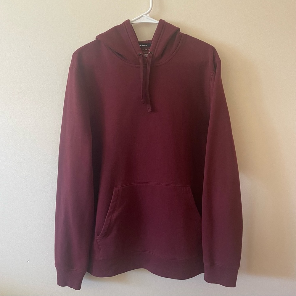 Tek Gear Maroon Hooded Pullover Sweatshirt Size Medium